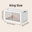 NLDD Stackable Storage Bins with Lids, Folding Storage Box with Doors, Plastic Collapsible Storage Containers Open Front