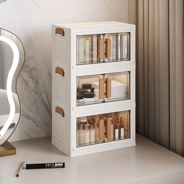 15.6Gal 3-Tier Folding Storage Cabinet Multi-layer Storage Cabinet