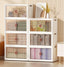 NLDD Stackable Storage Bins with Lids, Folding Storage Box with Doors, Plastic Collapsible Storage Containers Open Front