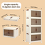 NLDD Stackable Storage Bins with Lids, Folding Storage Box with Doors, Plastic Collapsible Storage Containers Open Front