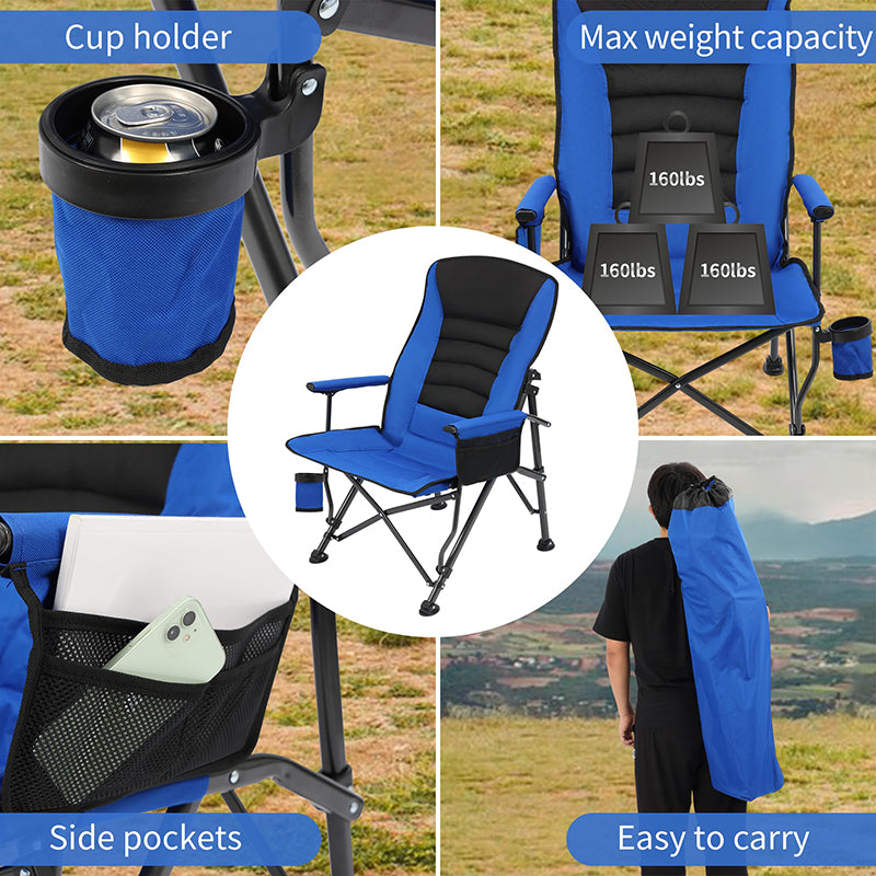 500lbs Weight Capacity Foldable Oversized Camping Chair for Outdoor.