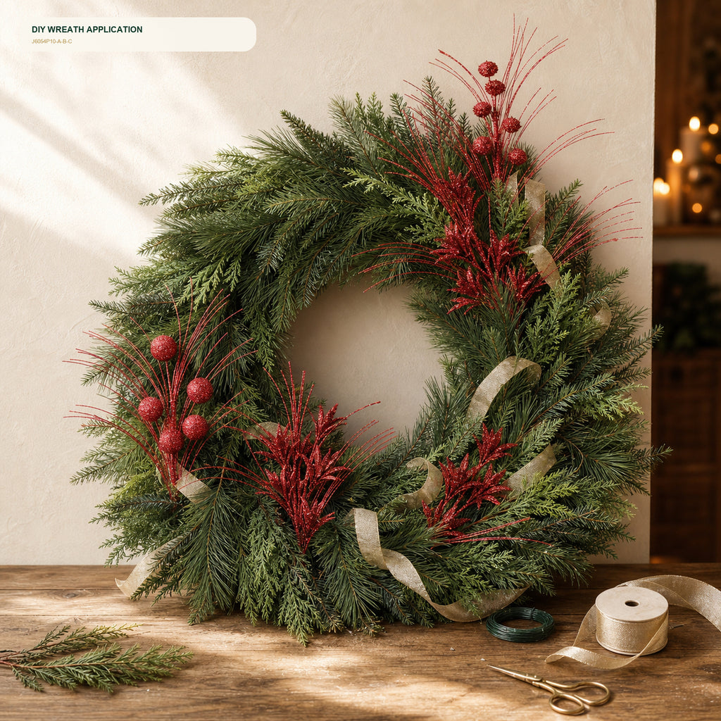 J6054P10-A-B-C wreath DIY application