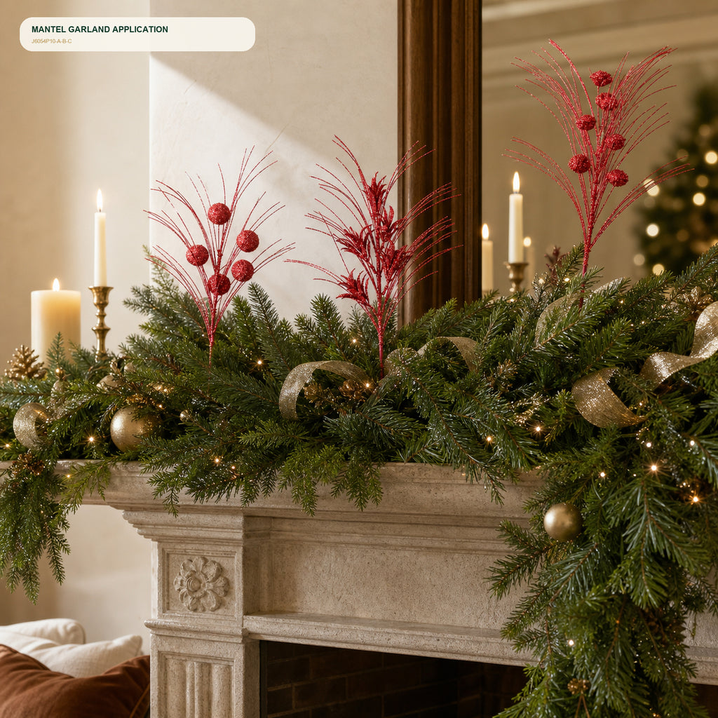 J6054P10-A-B-C mantel and garland application
