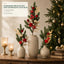 Evergreen Red Velvet & Champagne Leaf Pick Series – 40/50/70 cm