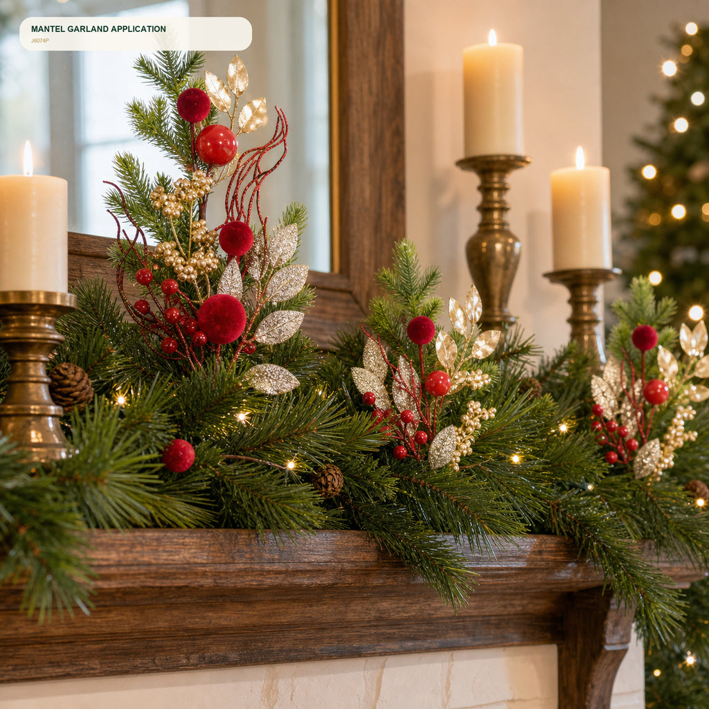 J6074P mantel and garland application