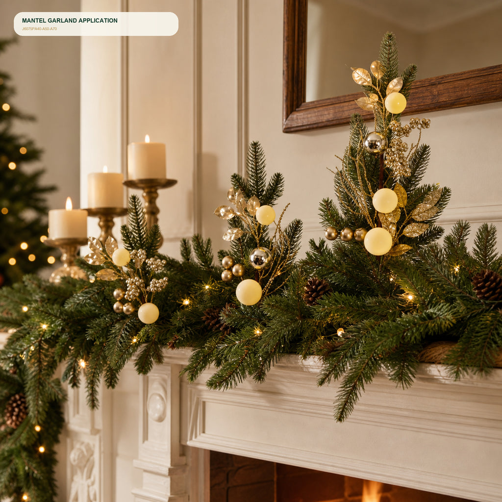 J6075PA40-A50-A70 mantel and garland application