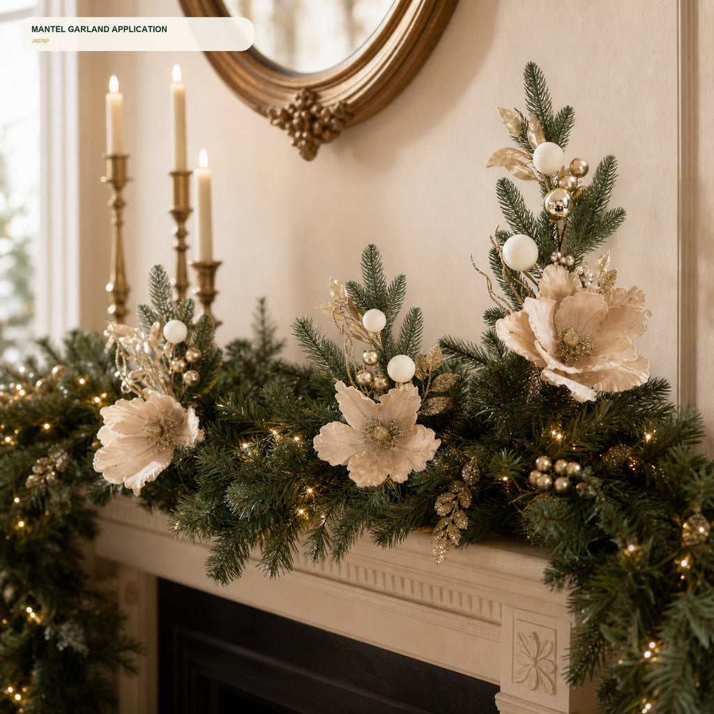 J6076P mantel and garland application