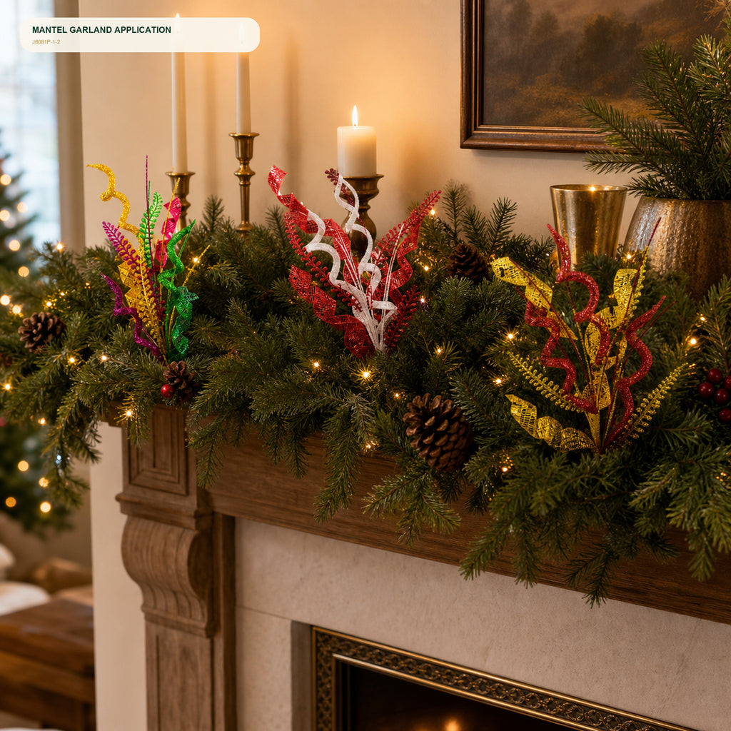 J6081P-1-2 mantel and garland application