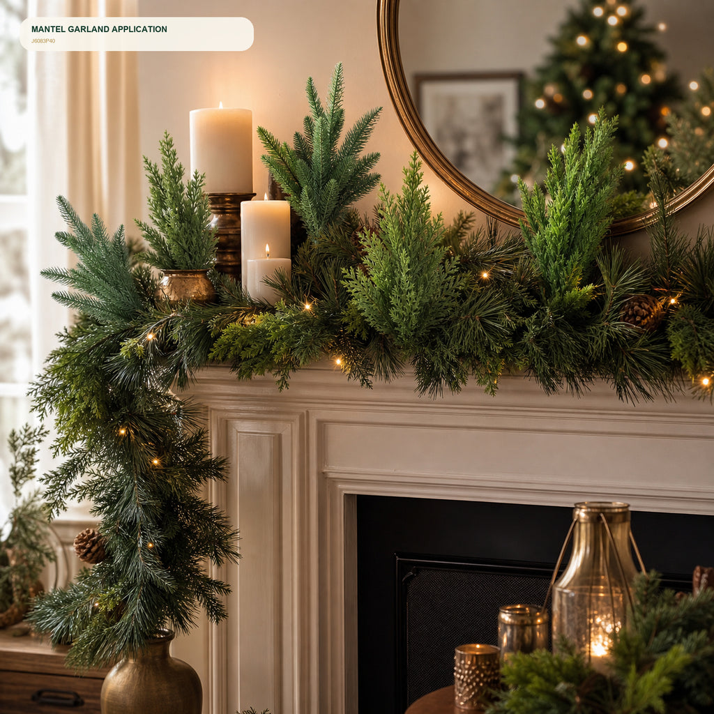 J6083P40 mantel and garland application