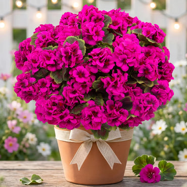12 Pcs Artificial Geranium Plant Realistic Silk Flowers for Outside UV Resistant Faux Geraniums Flowers for Indoor Outdoor Home Garden Office Decoration
