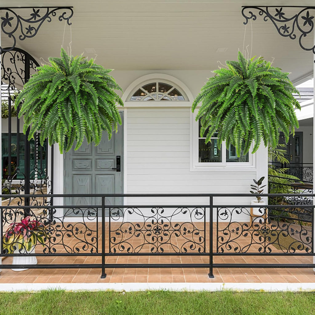 Dkaltm Single Silky Artificial Boston Fern Bush, 49Inch Large Artificial Ferns for Outdoors, Large Faux Ferns Artificial Plants,Suitable for Decorating Office, Living Room Faux Greenery,95Branches