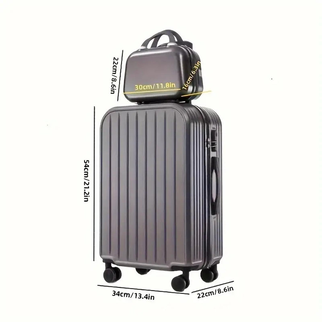 20" 2-Piece Hardshell Suitcase Set with Cabin Bag, Elegant Lightweight Travel Luggage, 4-Wheel 360 Rotation, Built-in USB Port, Cup Holder, Anti-Theft Combination Lock, Hook Bracket, 4 Fashion Colors