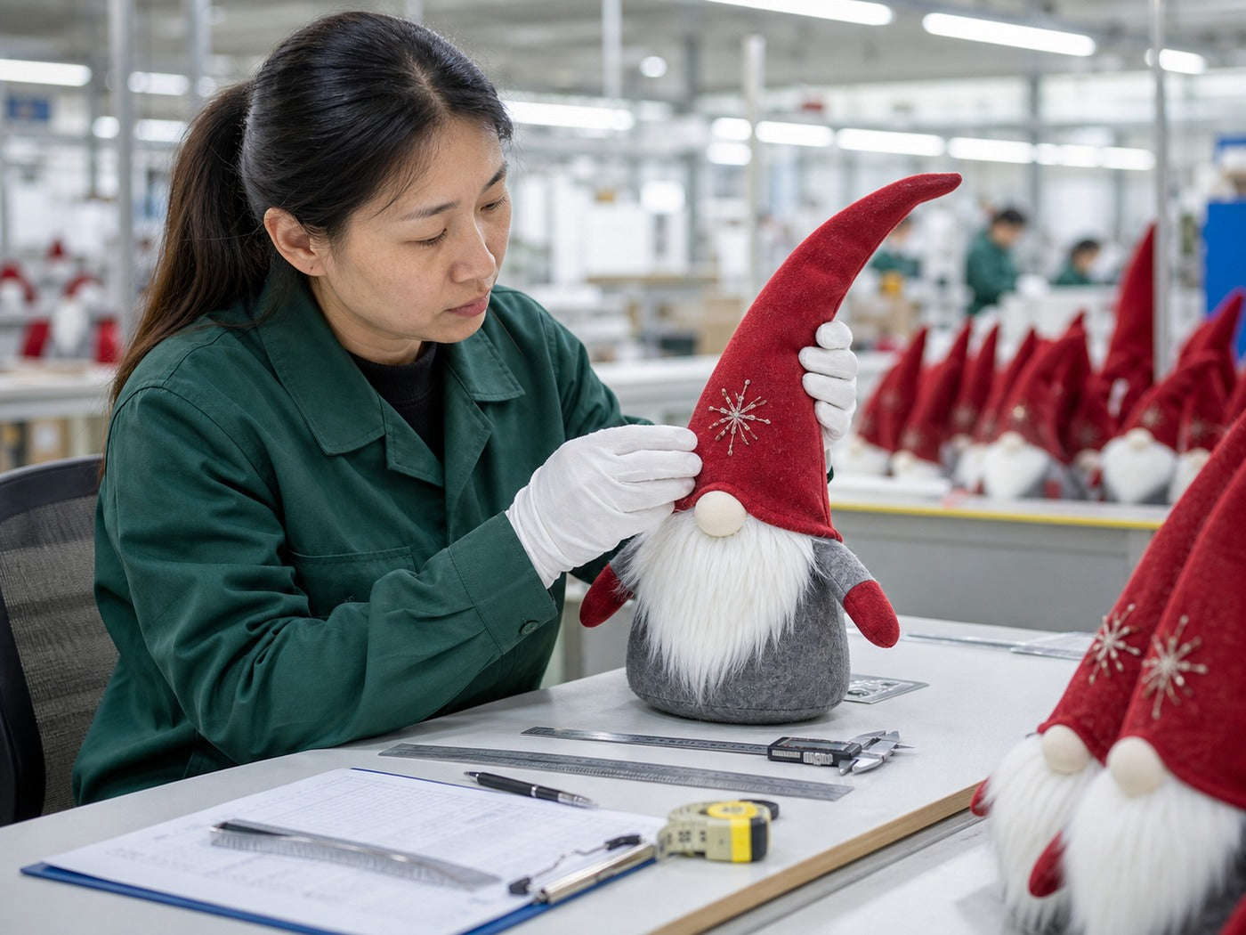 Concept visualization of final quality inspection for a seasonal figure