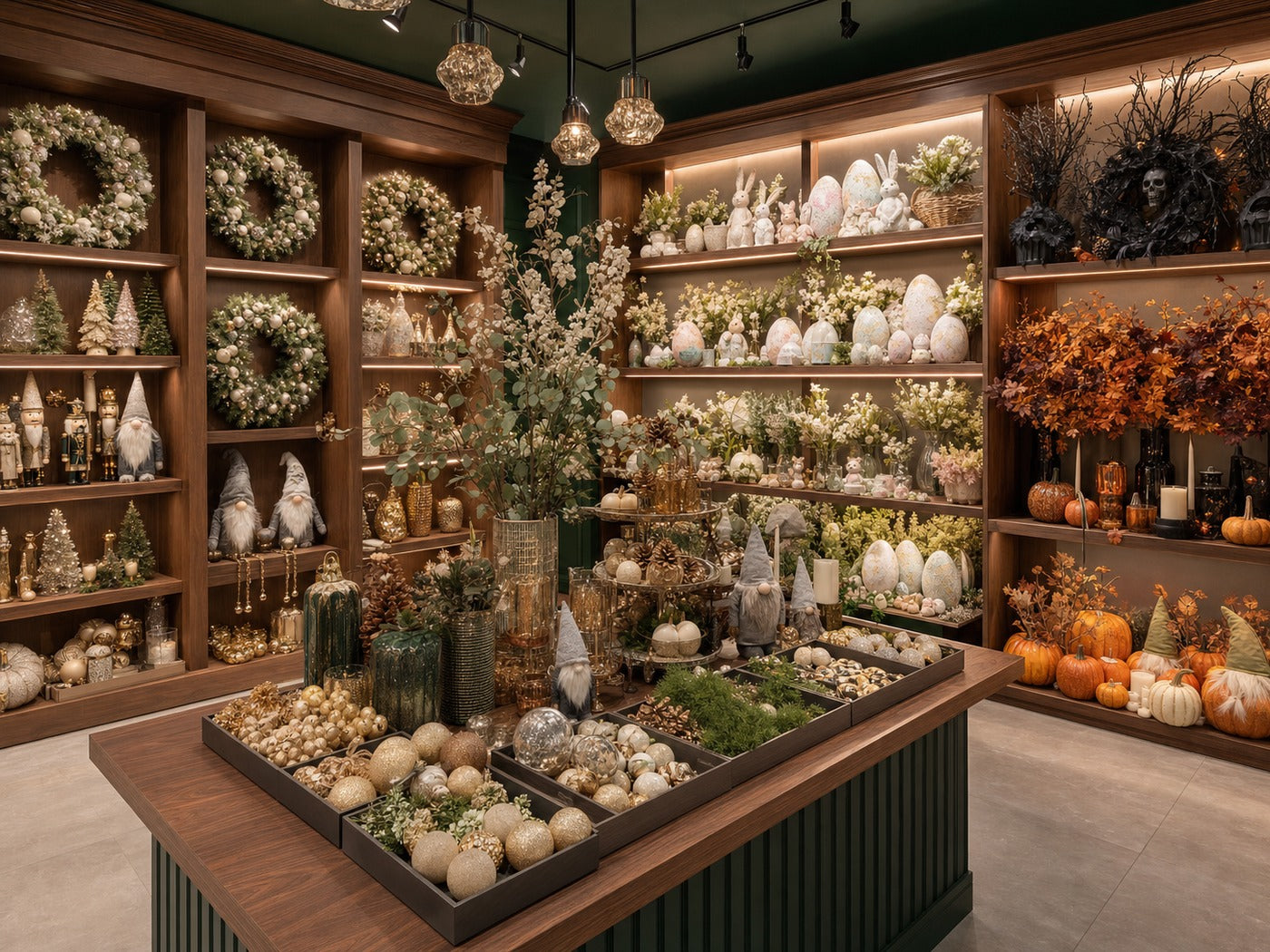 Concept visualization of a seasonal decor sample showroom